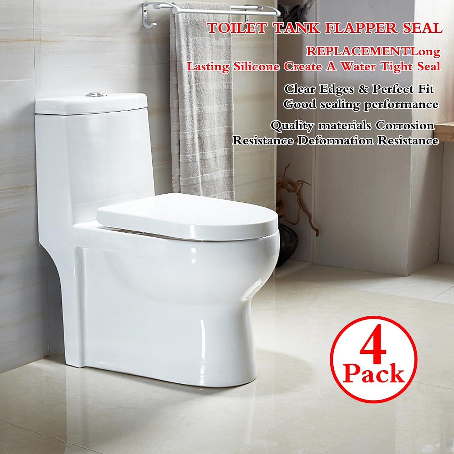 Repuesto junta silicona tanque inodoro Vormax 3pulg set 4