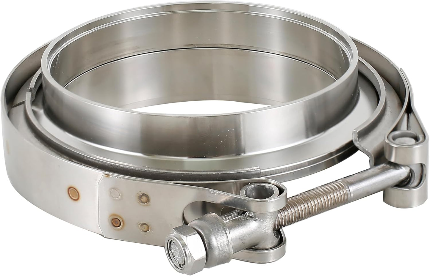 Abrazadera V 3pulg acero inox para tubo escape con bridas T304