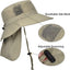 Sombrero sol para hombre ala ancha con solapa para pesca