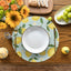 Set 4 Manteles Redondos Verano Flores Limón Azul 14pulg