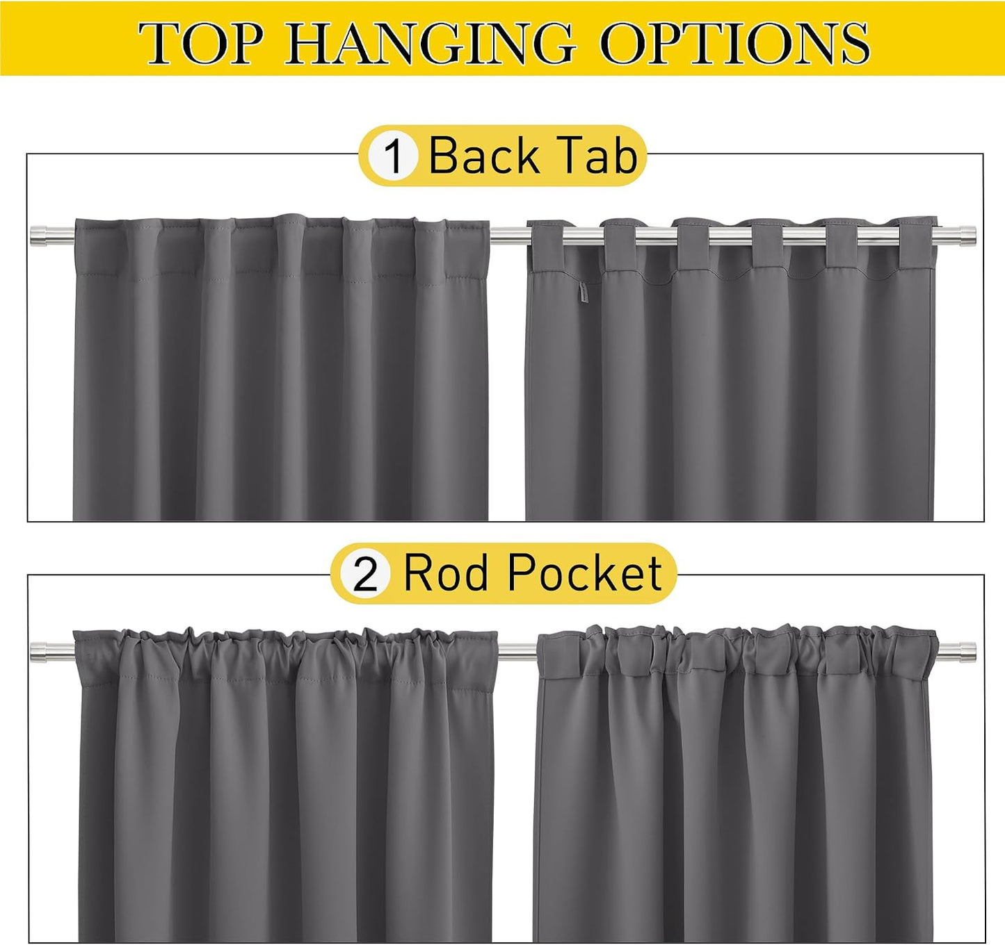 2 Cortinas exteriores impermeables con bolsillo y pestaña