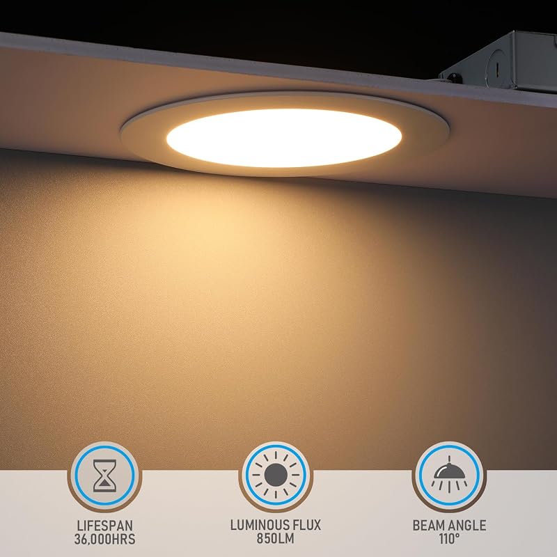8 Luces LED empotrables 12W 6pulg 2700K blanco suave
