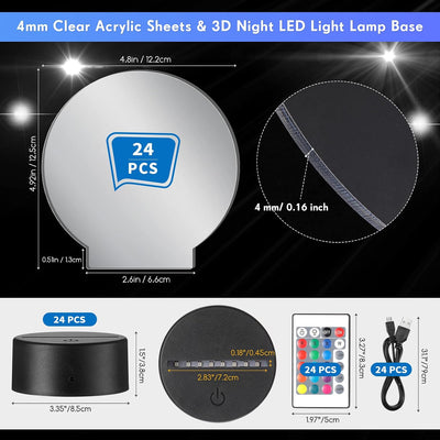 Base lámpara LED 3D acrílica 16 colores control remoto
