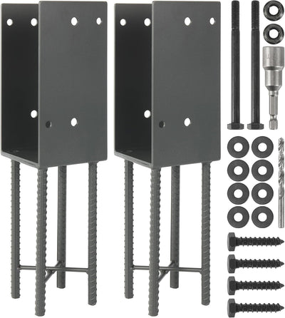 2 Soportes poste valla acero inox 4x4pulg