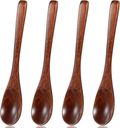 4 Cucharas Madera 5.9pulg para Té Café Sopa