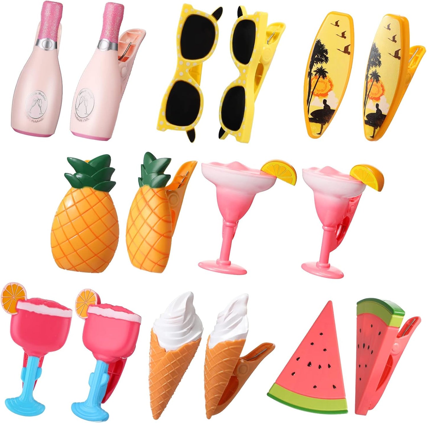 16 Clips Toalla Playa Soportes Plástico Decorativos