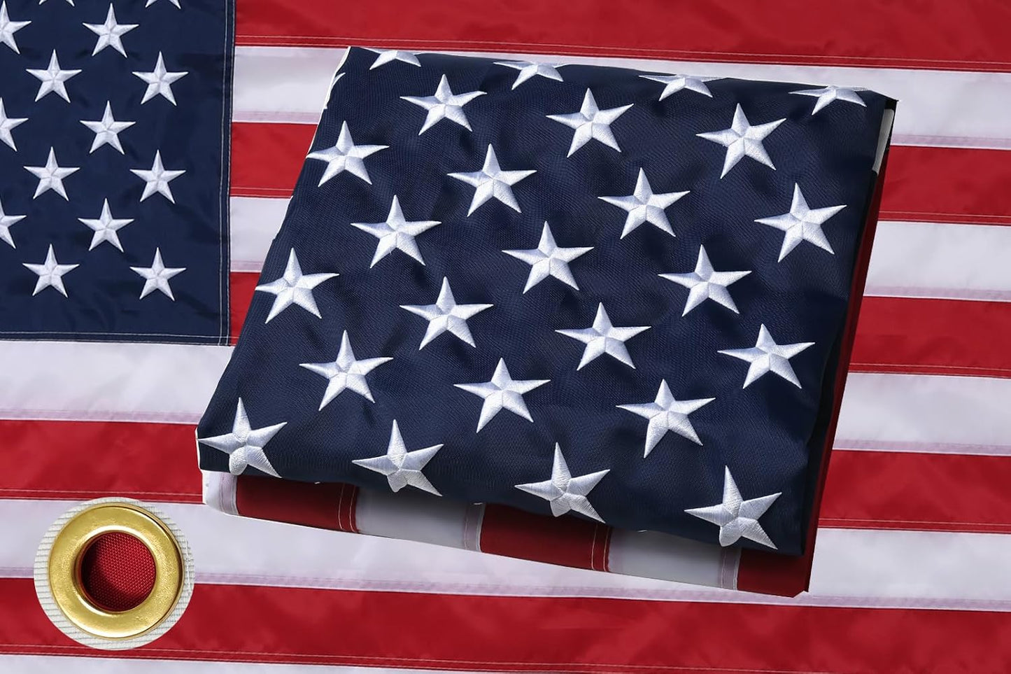 Bandera EE.UU. 3x5ft para exteriores estrellas bordadas