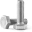 Tornillos hex M6-0.039 x 3.15pulg acero inox 304 brillante 10uds