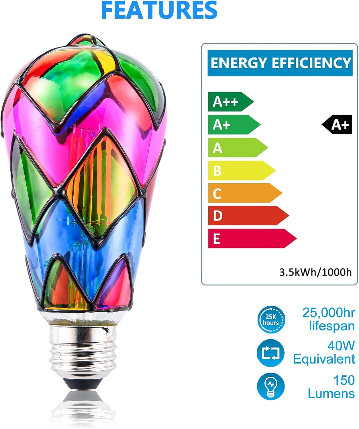 3 Pzas Bombillas LED E26 3.5W para Mesa Candelabro Apliques