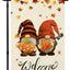 Bandera jardín otoño doble cara gnomos 12x18pulg