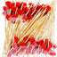 100 Palillos Bambú Rojos 4.7pulg para Cóctel y Aperitivos