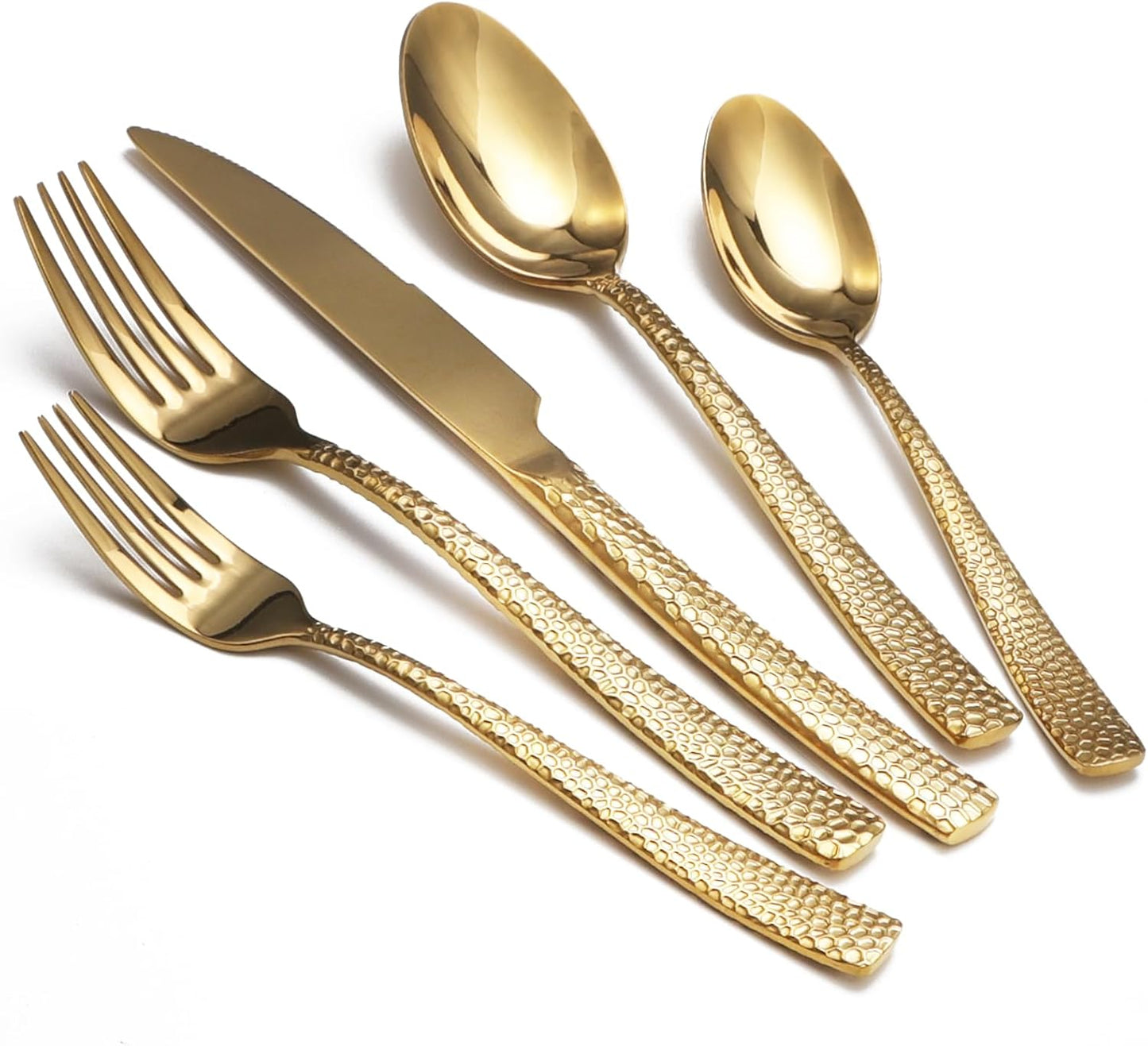 Set 40 Pzas Cubiertos Acero Inox Dorado para 8