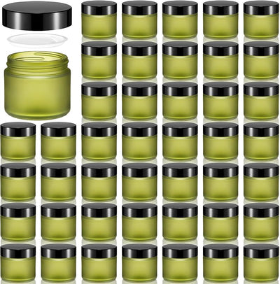72 Pzas Frascos Vidrio 2oz Tapas Prueba Fugas Cosméticos