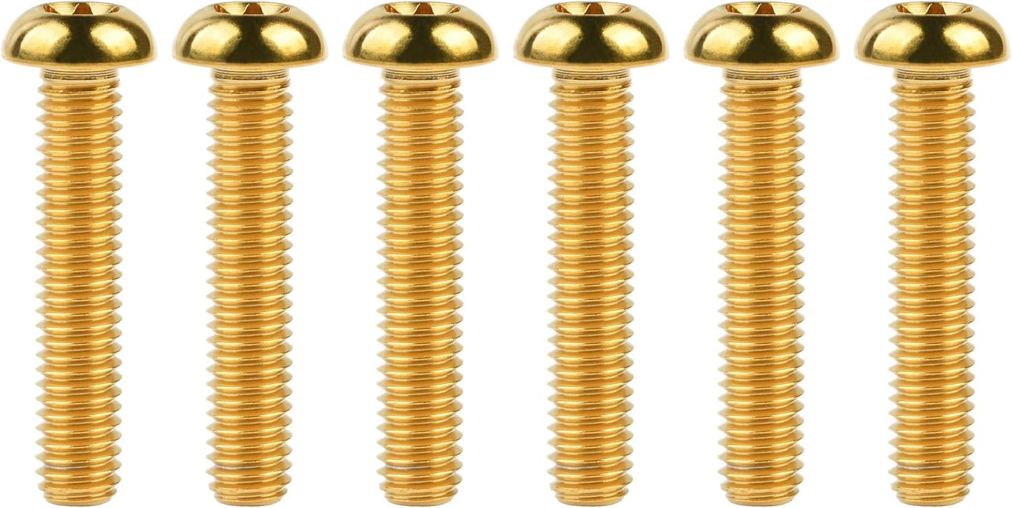 Cabeza botón titanio Torx M5 M6 M8 6 Pzas dorado