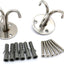 2 Ganchos Acero Inox 3 Puntas para Toalla y Perchas