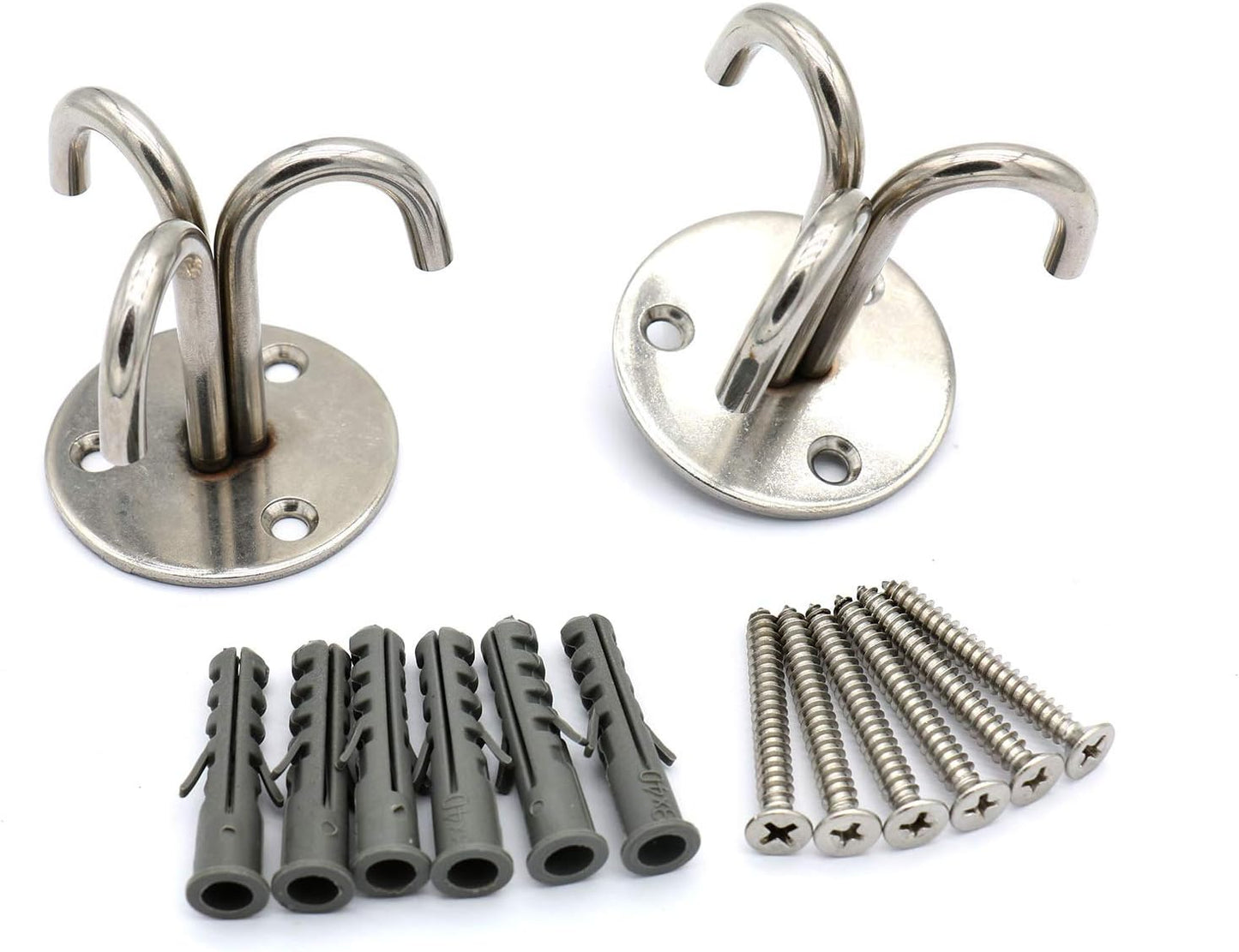 2 Ganchos Acero Inox 3 Puntas para Toalla y Perchas