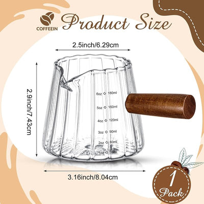 Vaso Espresso 6oz con Asa Taza Medidora Transparente