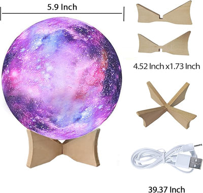 Lámpara galaxia 16 colores LED con control táctil y USB 5.9"