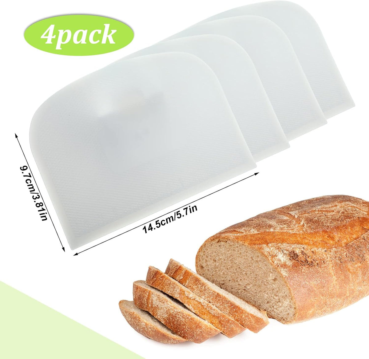 4 Pzas Raspador Masa Plástico Flexible Espátula Cocina