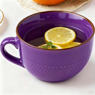 Taza Cerámica Grande Violeta 24oz 700ml con Asa