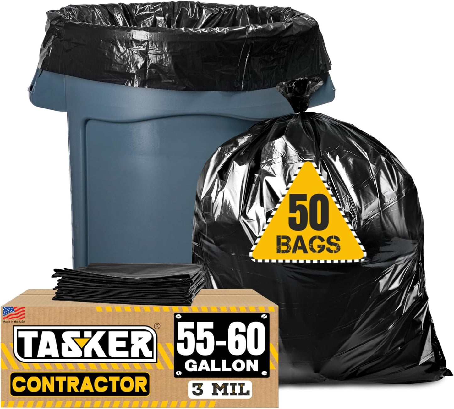 Bolsas basura 55gal 3mil para contratistas 50 pzas