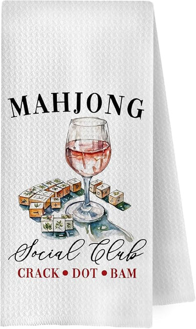 Toallas cocina tejido gofre Mahjong 16x24pulg