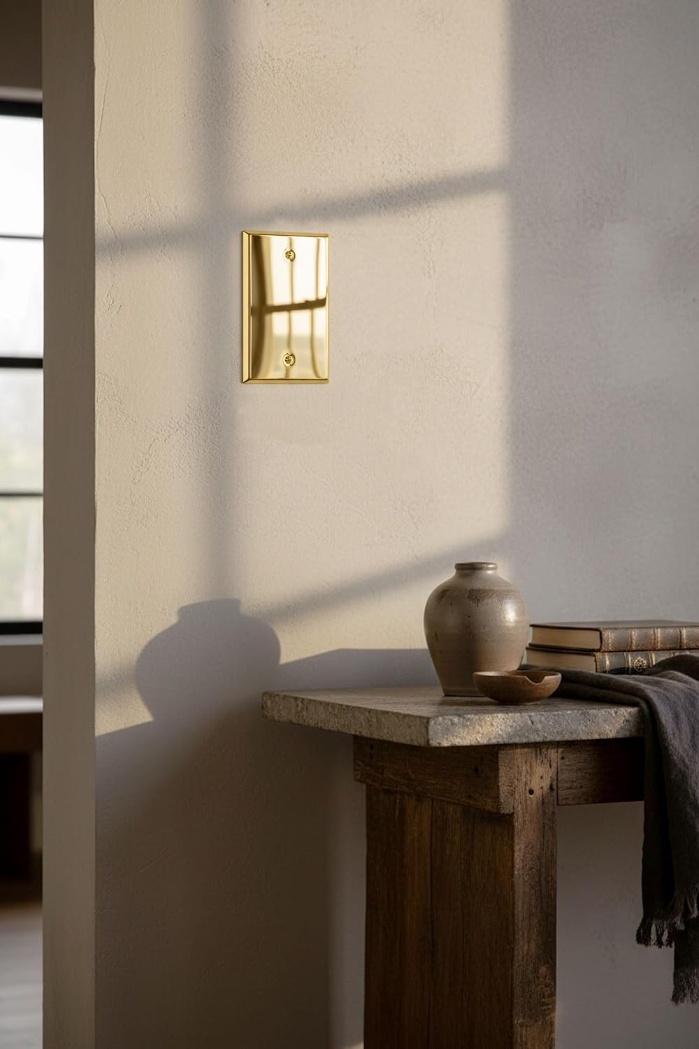 Placa pared dorado brillante cubierta interruptor luz
