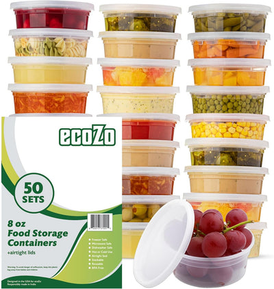 Envases 8oz con tapas 50 pzas para sopa helado congelador