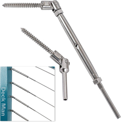 Kit barandilla cable acero inox T316 1/8pulg para postes madera