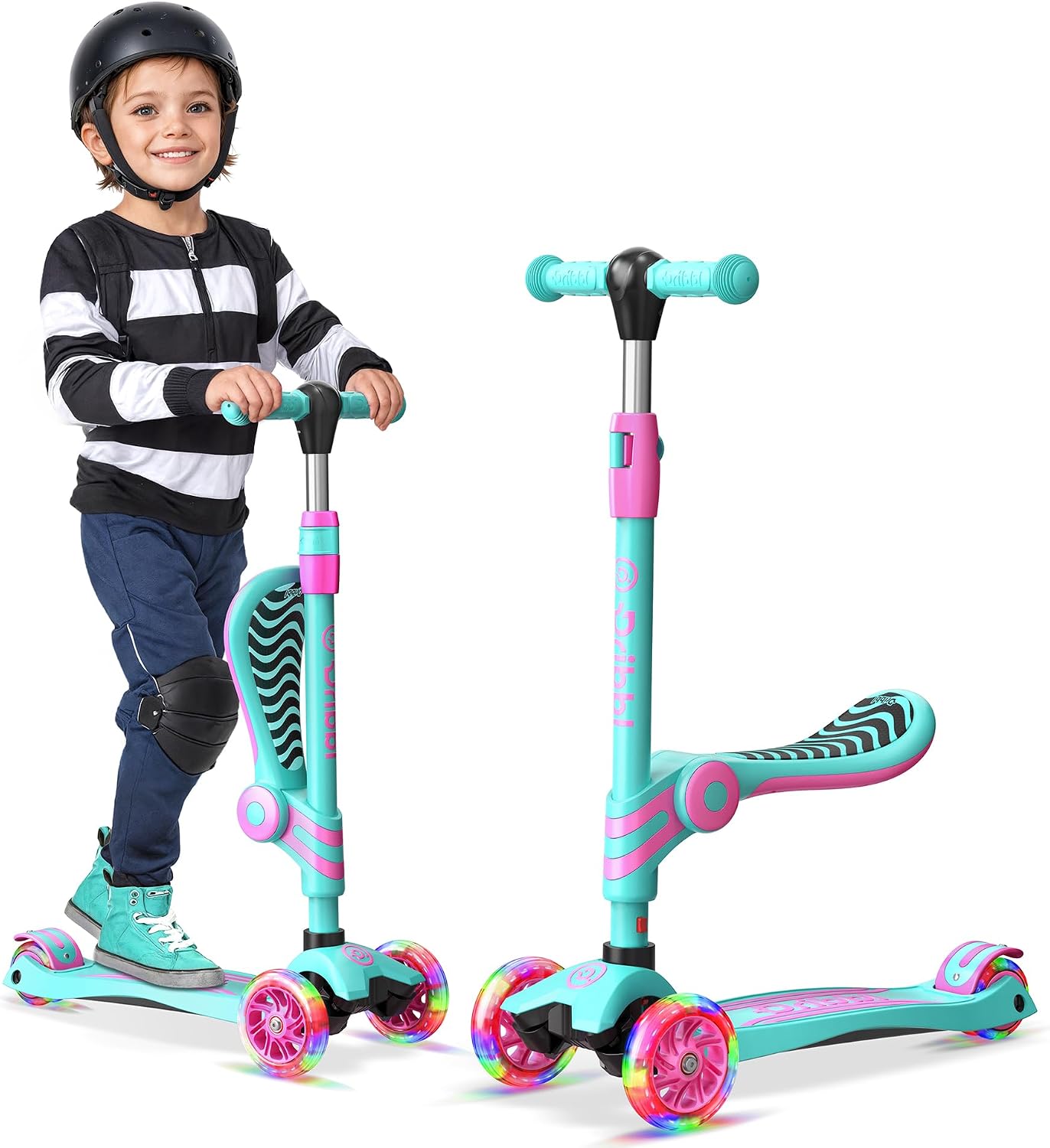 Patinete 3 ruedas para niños asiento ajustable ruedas