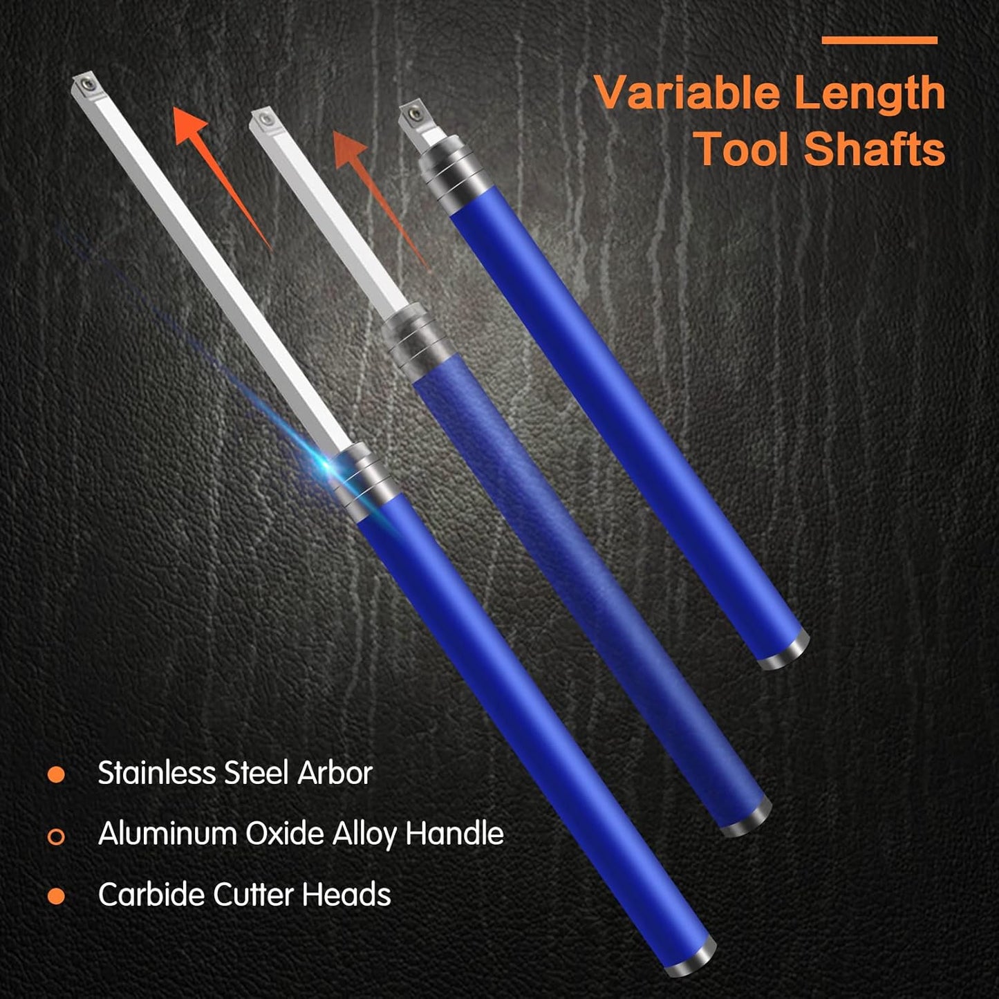 Set herramientas torneado madera punta carburo cuello cisne