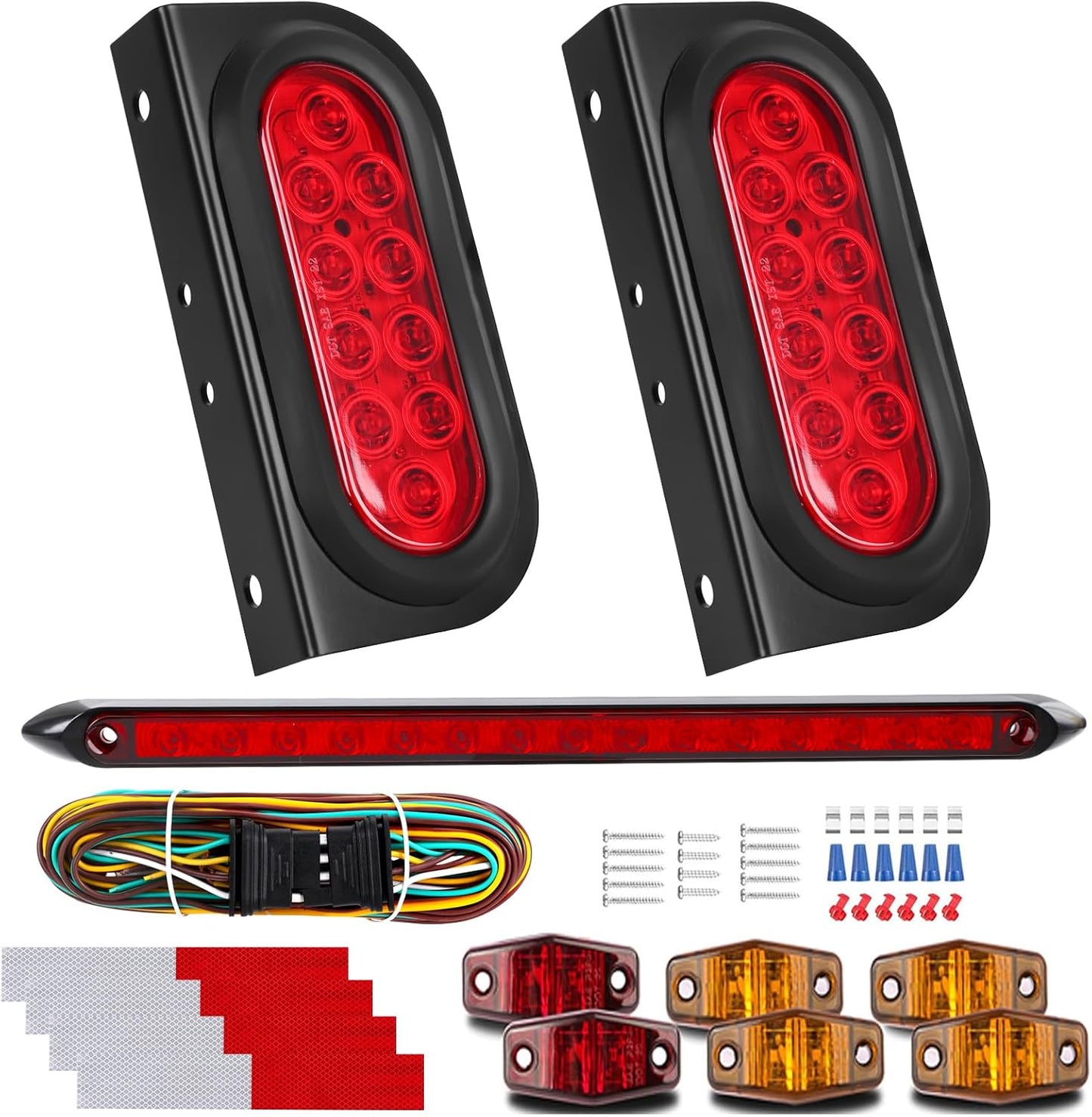 Luces remolque ovaladas 6pulg soporte 2pzas impermeables