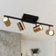 Luz LED pista 4 luces negras doradas ajustable 19.5x6.5"