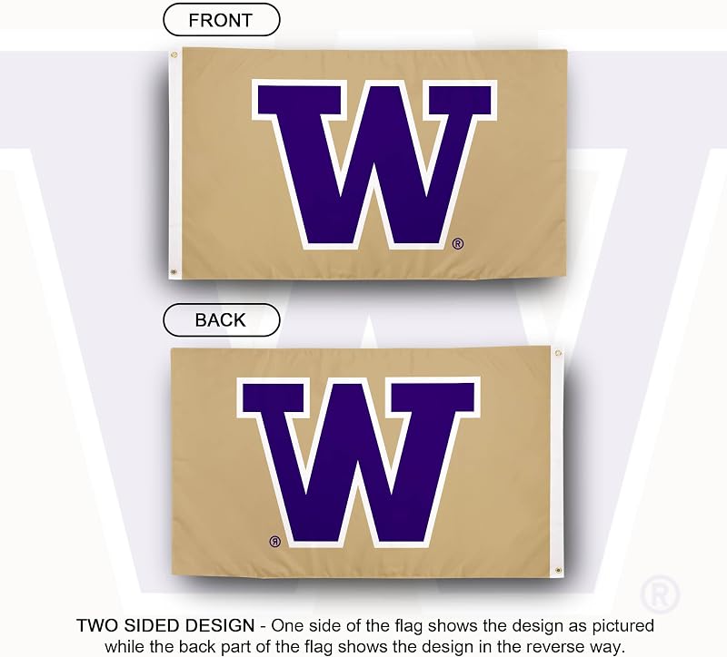 Bandera Huskies UW 3x5ft tela poliéster duradera
