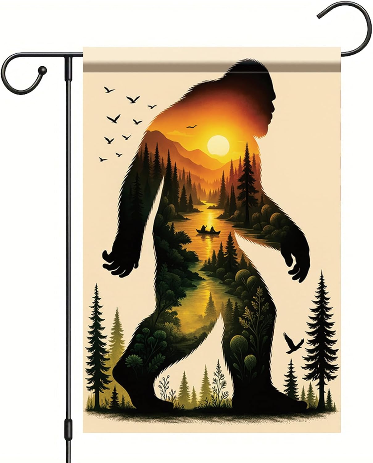 Banderas jardín 12x18pulg silueta doble cara sasquatch