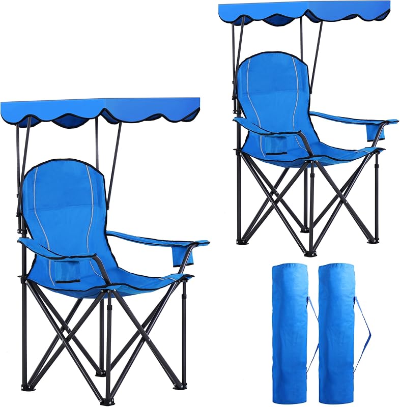 Silla campamento reclinable plegable con toldo 350lb