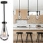 Lámpara colgante vidrio negro forma gota 3uds cocina