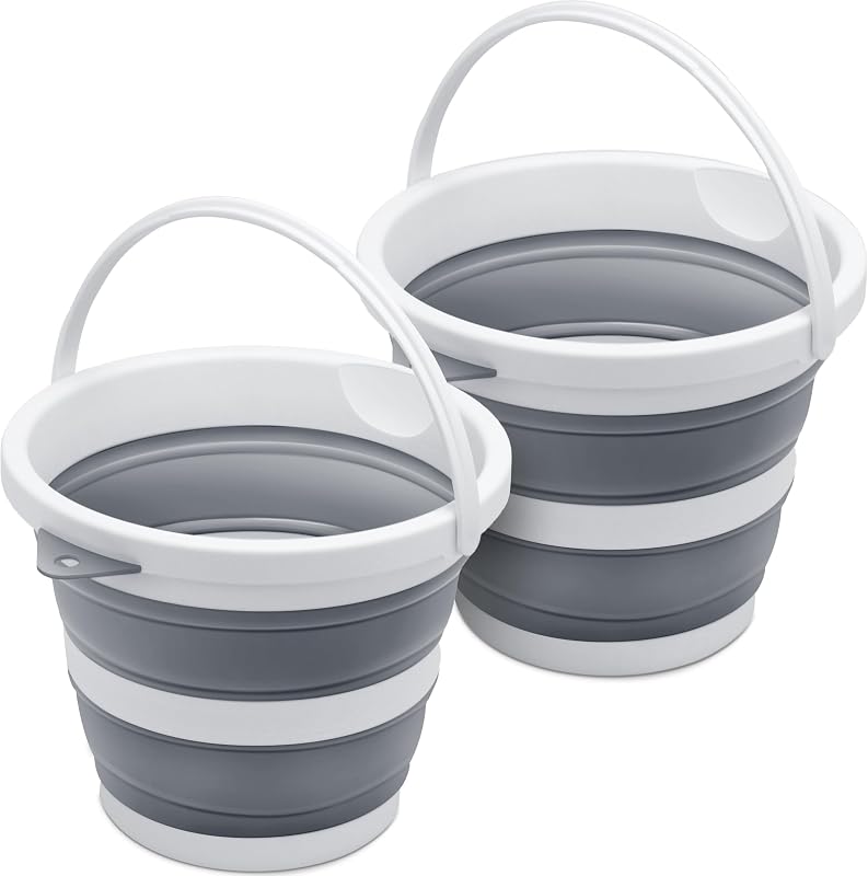 2 Cubos Plegables 5L Sin BPA para Hogar y Exterior