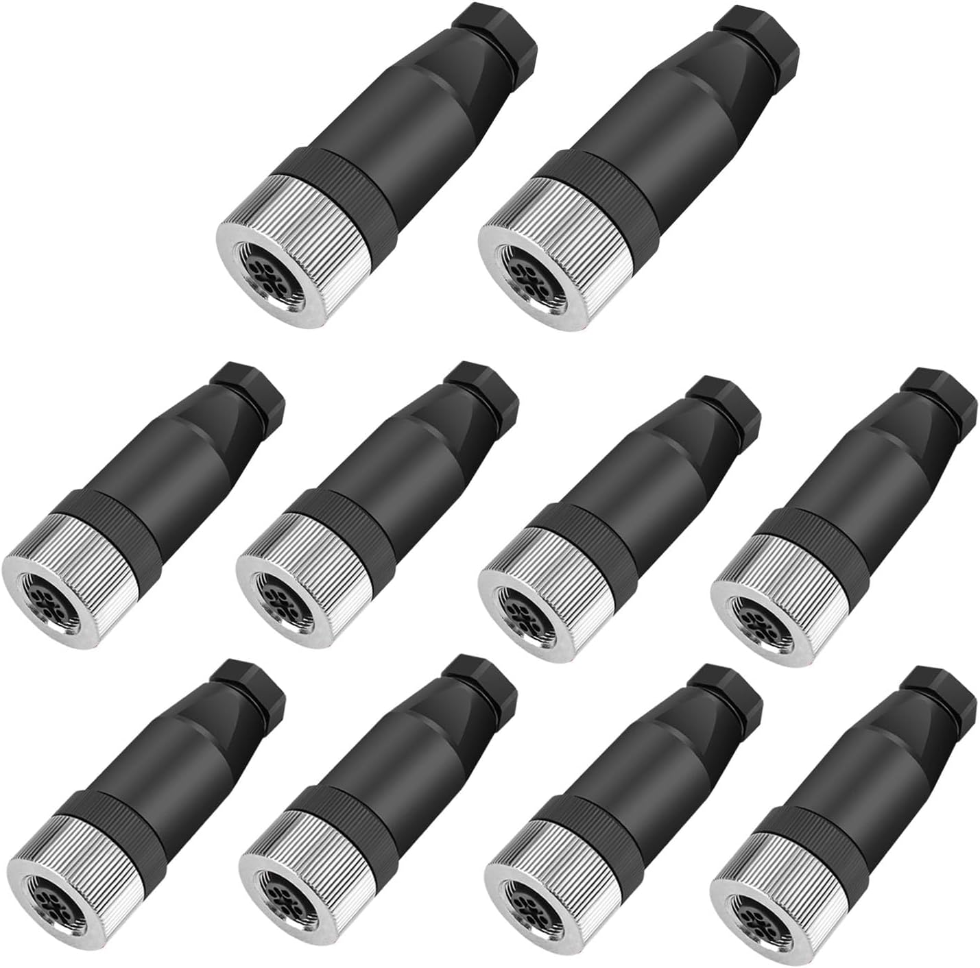 10 Pzas Conector Hembra M12 5-Pin IP67 Impermeable