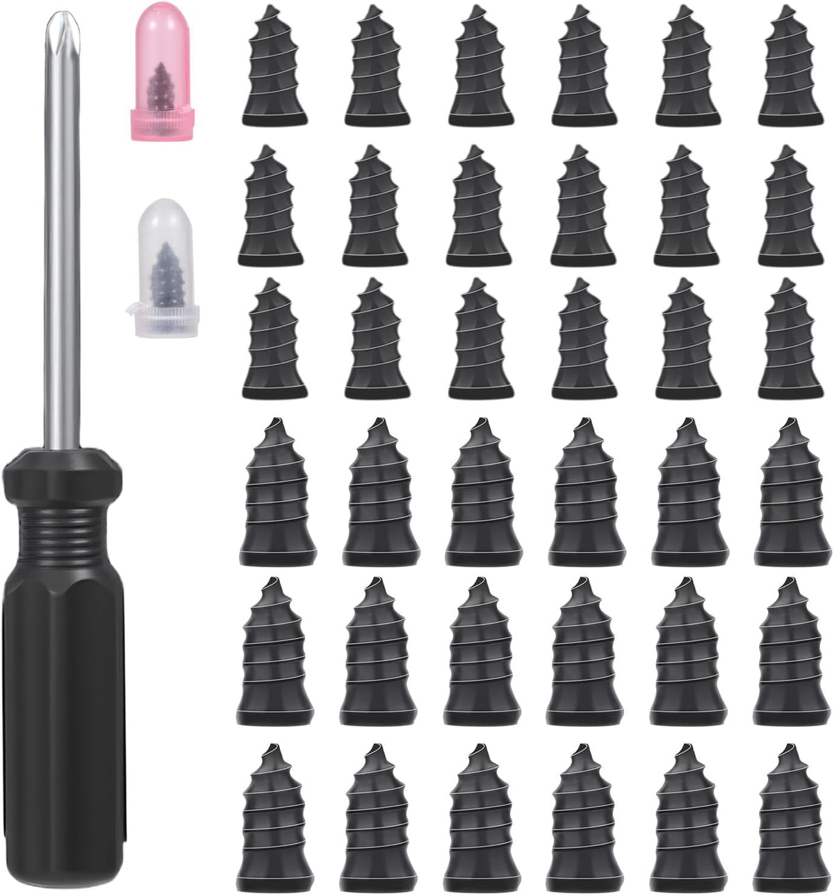 Kit reparación neumáticos 36 clavos goma tapones vacío