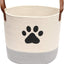 Cesta algodón asa cuero para perros almacenamiento beige/gris