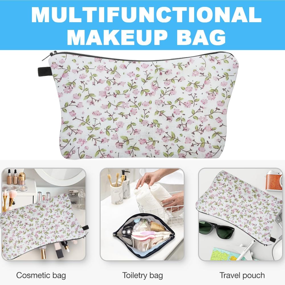Bolsa maquillaje 3D portátil con cremallera impermeable rosa