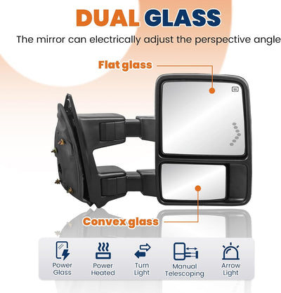 Espejo retrovisor pasajero con calefacción Ford F250-F550