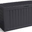 Caja almacenamiento jardín 270L efecto madera grafito