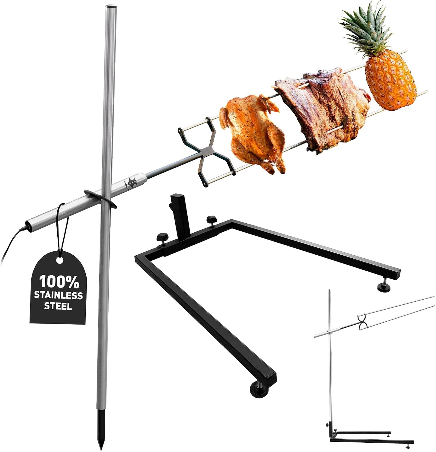 Parrilla asadora soporte suelo duro para hogar y aire libre