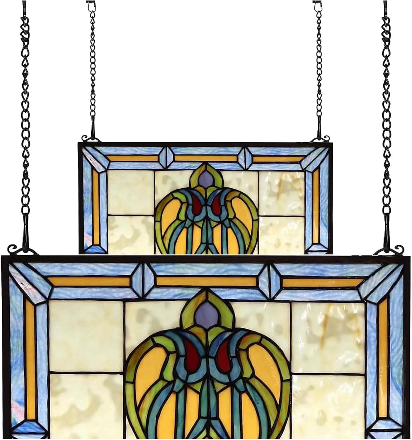 Cadena colgante vitrales 20" para cuadros 4 Uds negro