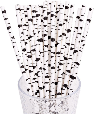 100 Pajitas Papel Abedul Biodegradable para Fiestas