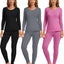 3 Set Ropa Interior Térmica Mujer Forro Polar Clima Frío