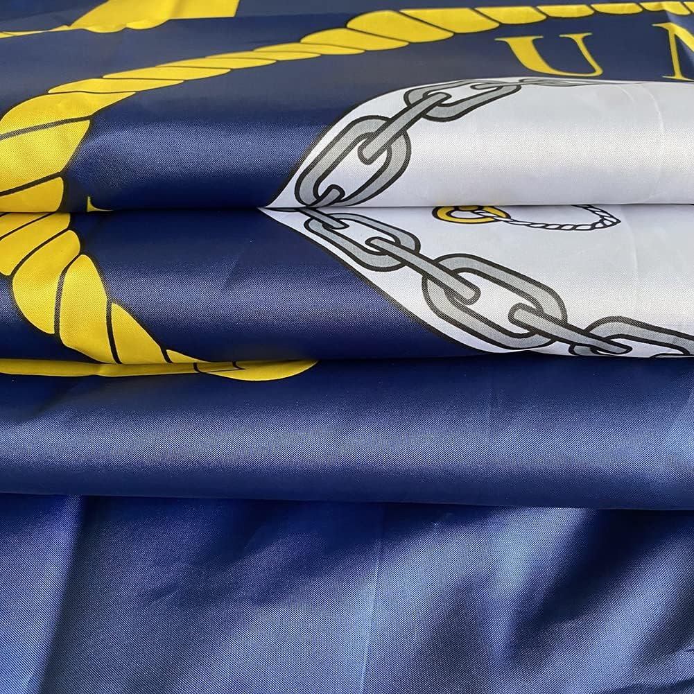 Emblema doble cara Bandera Marina EE.UU. 4x6ft color vivo 220D