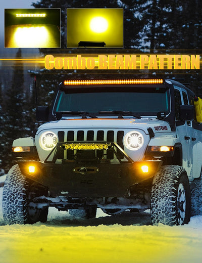 Barra luz LED 11" amarilla comp camiones SUV ATV